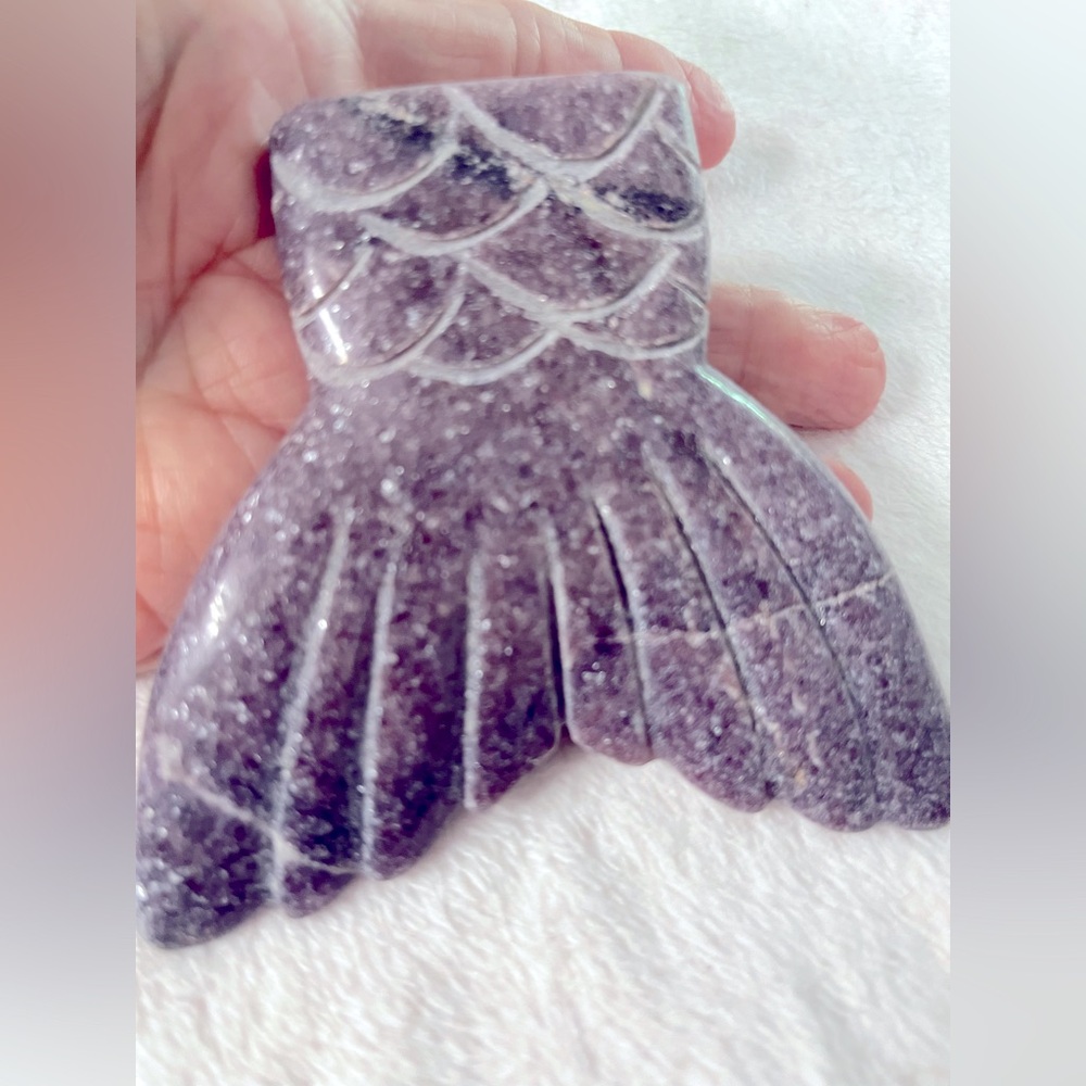 Purple Mermaid Tail Stone Decor